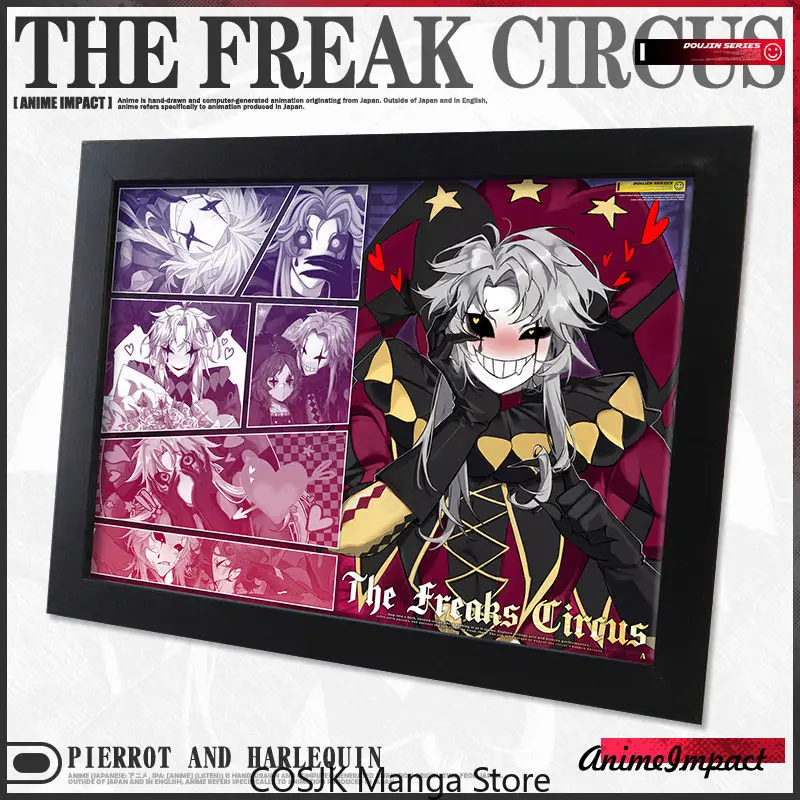 Фото Аниме-фигурка «The Freak Circus»: Пьеро-арлекин, подвижная, с фоторамкой, настольное украшение, коллекционный предмет, подарок для косплея №1