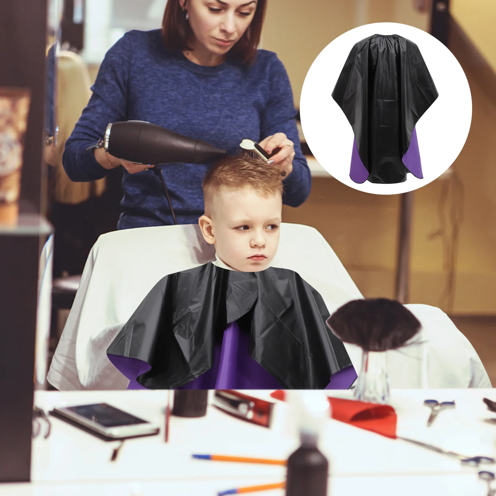 

Cape Hair Apron Salon Barber Haircut Gown Hairdressing Cutting Baber Smock Capes Professional Adult Zebra Cloth Coloring Catcher