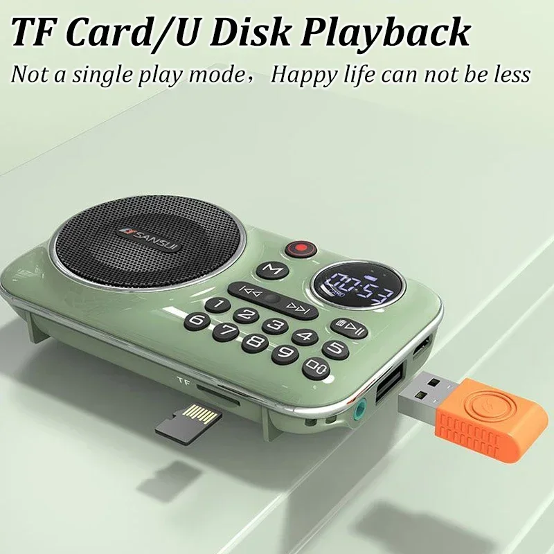 FM-радио Bluetooth динамик для пожилых людей HiFi TF/USB MP3 музыкальный плеер с поддержкой