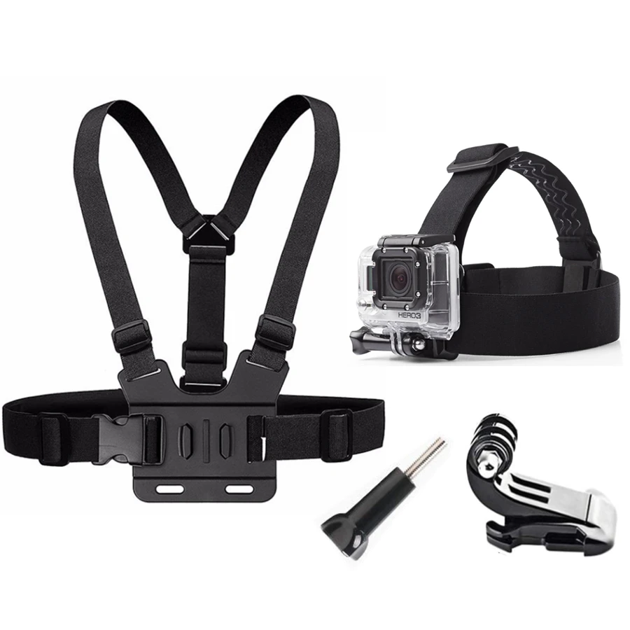 

Chest Head Strap Belt for GoPro Hero 9 8 7 5 Action Camera Xiaomi Yi 4K Sjcam Sj4000 Insta360 Accessories with J-hook Mount