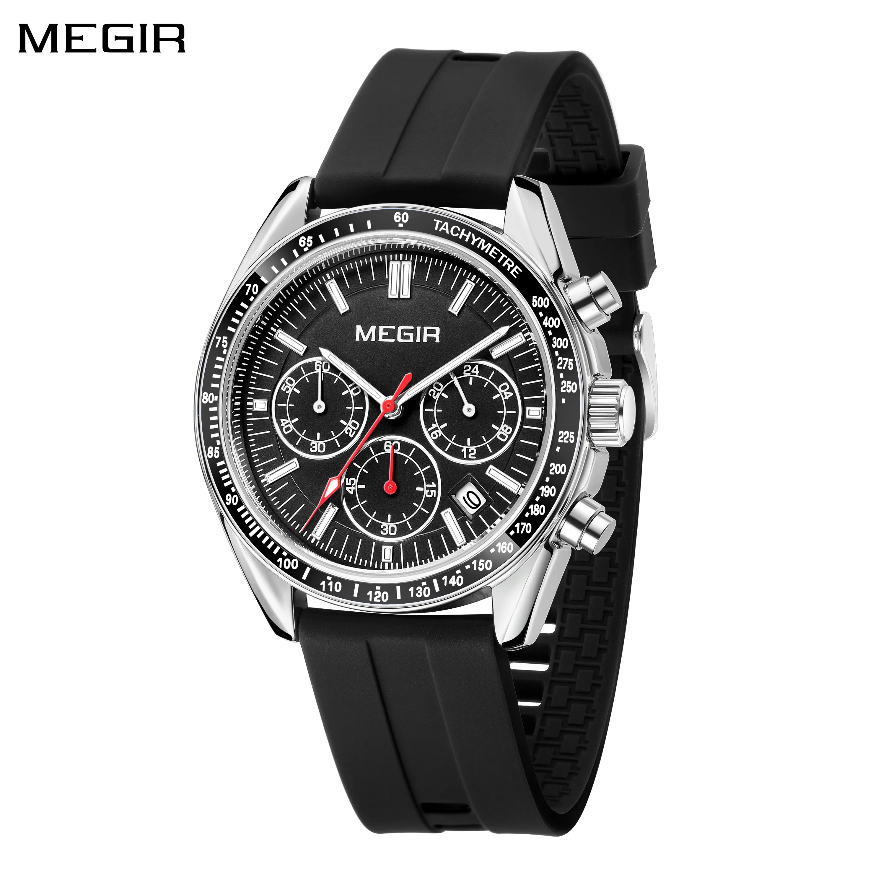 MEGIR Мужские Кварцевые Наручные Часы Спортивный Многофункциональный Водостойкий
