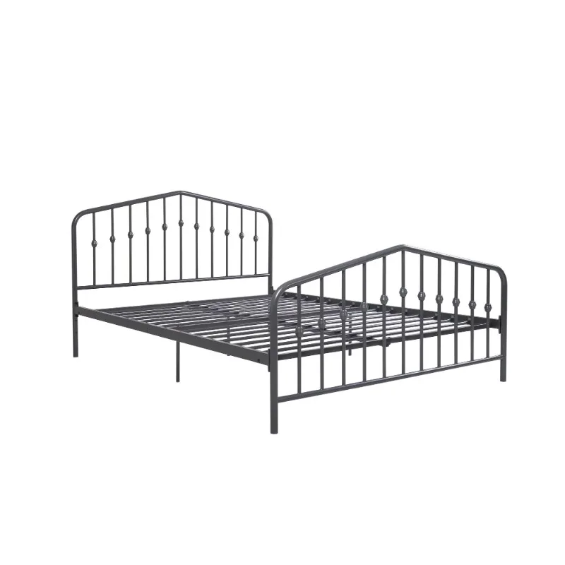 With Headboard, Queen, Gunmetal Gray