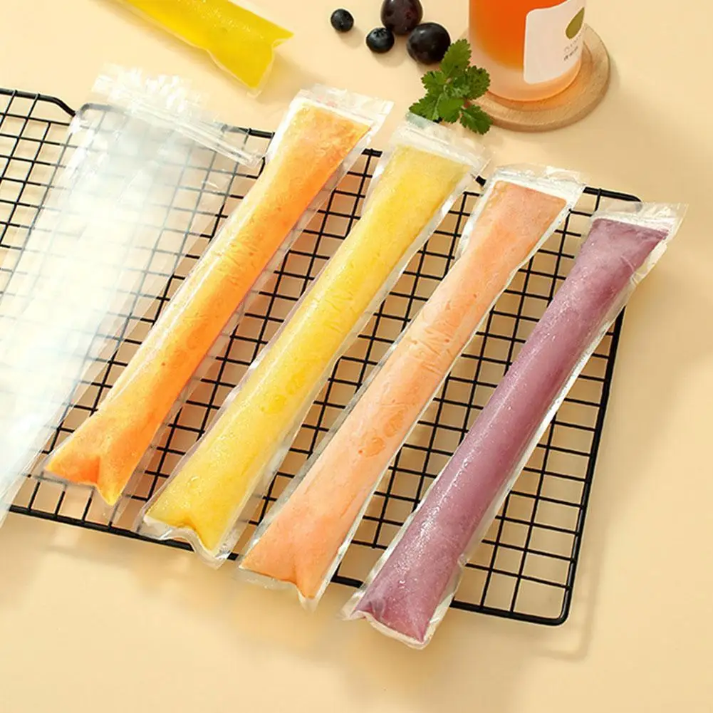 

10Pcs Disposable Freezer Mold Bag Crushed Ice Popsicle Bags For DIY Making Liquids Juice Drinks Water Yogurt Ice Cream Bag K0F0