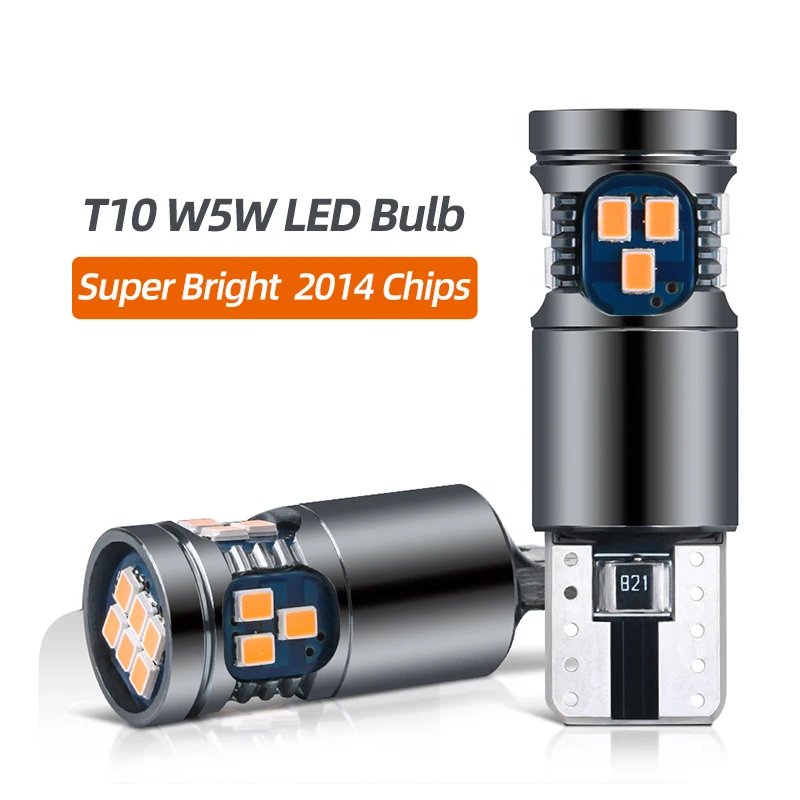 

2x Car Signal Lamp T10 W5W Led Canbus Bulbs 18SMD 2014 Chips W5W 168 194 Car Interior Reading Light Wedge Side Lamps 12V