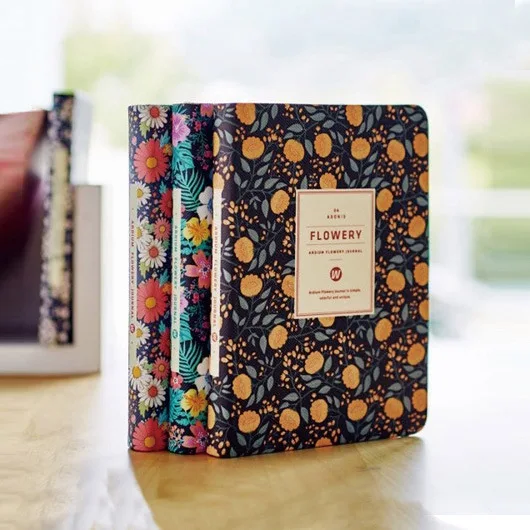 Creative Cute PU Leather Floral Flower Schedule NoteBook Diary kawaii Weekly Planner Notepads journal School Office Supplies