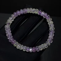 natural purple kunzite abacus clear beads bracelet crystal women men 7 2x4 2mm beads kunzite rarest bracelet cat eye aaaaaa