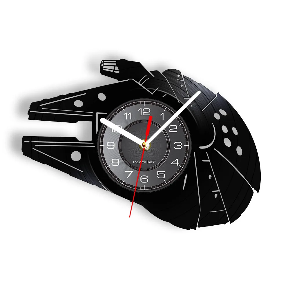 Bucket of Bolts Space Vehicle Vinyl Record Wall Clock Fictional Spaceships Design Laser Engrave Decorative Clock Wall Watch