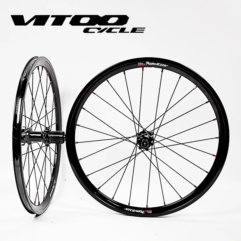 

406/451 20 inch folding bicycle disc brake wheel set VITOOCYCLE ultralight hub axle xr240 round 36T 60T folding bicycle QR 100MM