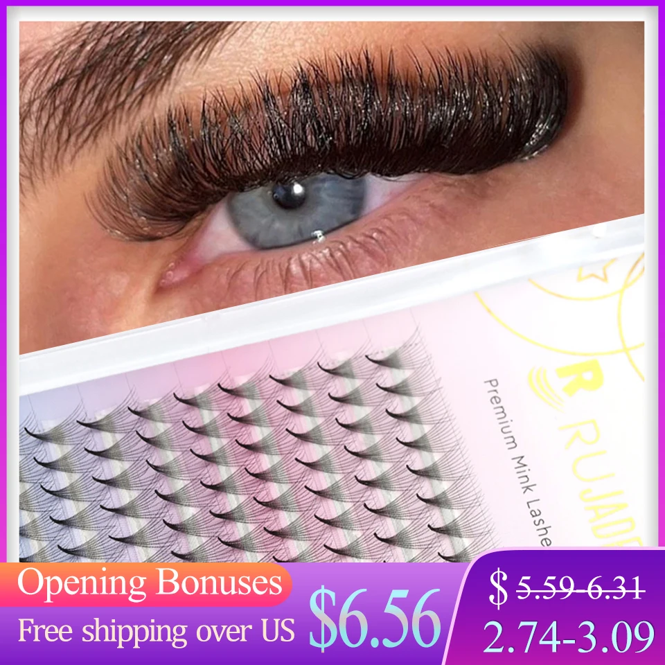 

Готовые ресницы RUJADE, ресницы 3D 4D 5D 6D 7D 8D 10D 12D 14D, индивидуальные ресницы, русский объем, веер для наращивания ресниц, заостренные базовые ресницы