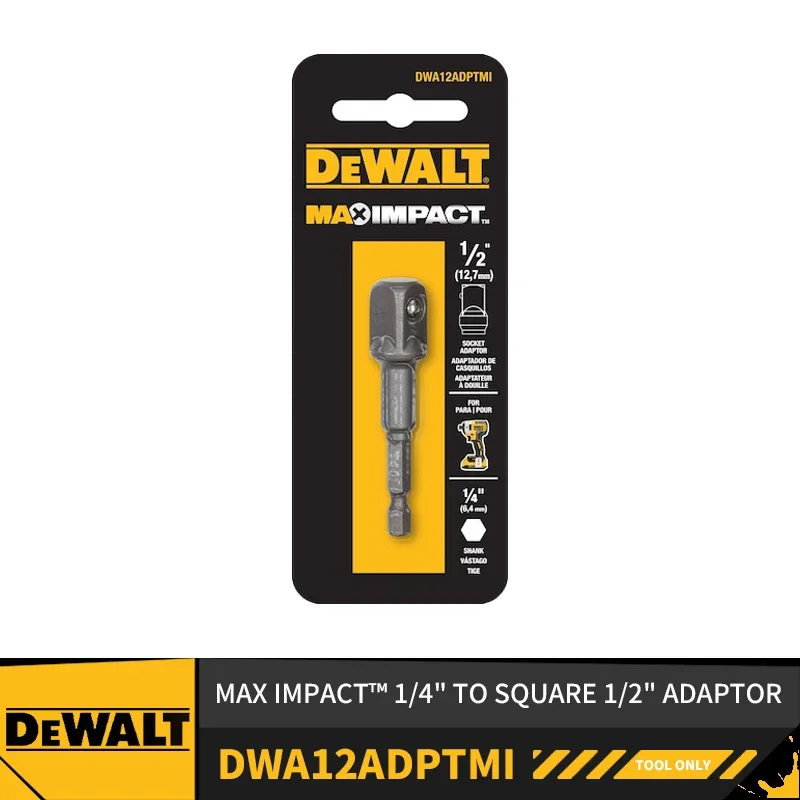 DEWALT DWA12ADPTMI DWA38ADPTMI MAX IMPACT ™   КВАДРАТНЫЙ АДАПТЕР 1/4 дюйма или 3/8 дюйма, аксессуары для электроинструментов