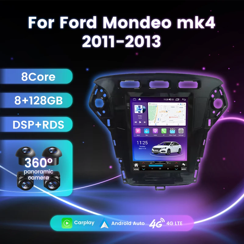 

8-Core Car GPS Auto Radio For Ford Mondeo mk4 2011 2012 2013 Android 12 Multimedia Player Navigation Vertical Screen