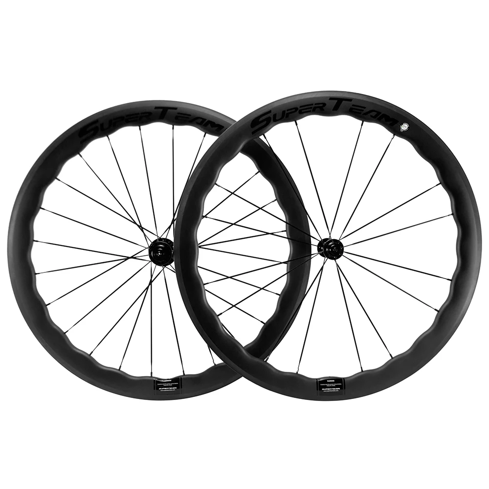

SUPERTEAM 700C Road Carbon Wheels UD Finish UCI Quality Carbon Rim Tubeless Ready Racing Wheelset