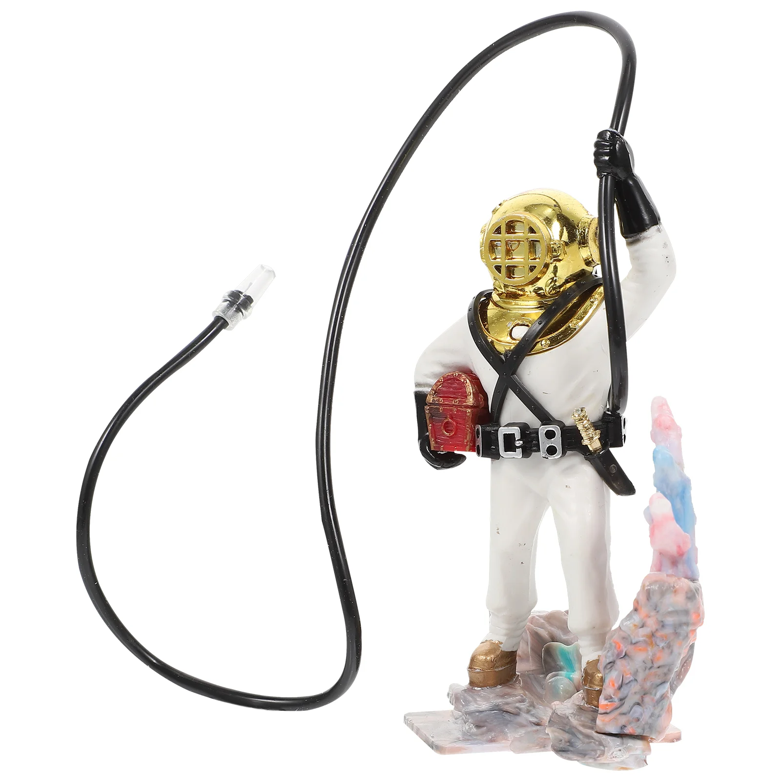 

Floating Treasure Seeker Adornment Fish Tank Ornament Aquarium Treasure Chest Diver Decor