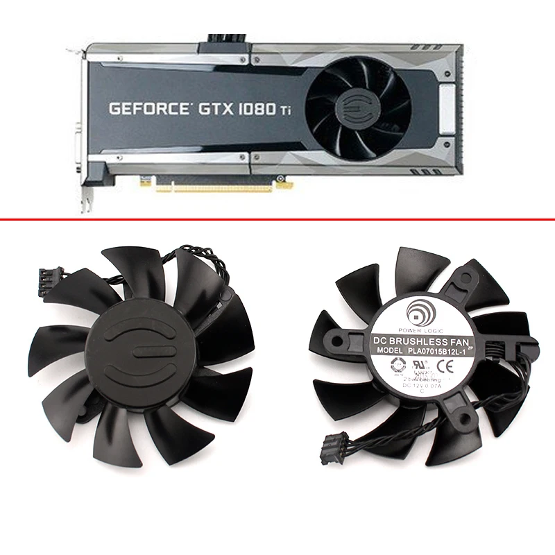 

Cooling Fan PLA07015B12L-1 65MM DC 12V Nvidia GTX 1080Ti GPU FAN For EVGA GeForce GTX 1080 Ti SC2 Hybrid Graphics Card Cooler