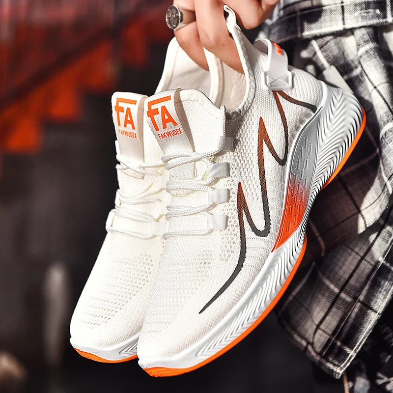 

2022 Men's Mesh Shoes Solid Striped Sneakers Comfortable Walking Shoes Breathable Modern Running Shoes Fashion Footwear Men Shoe