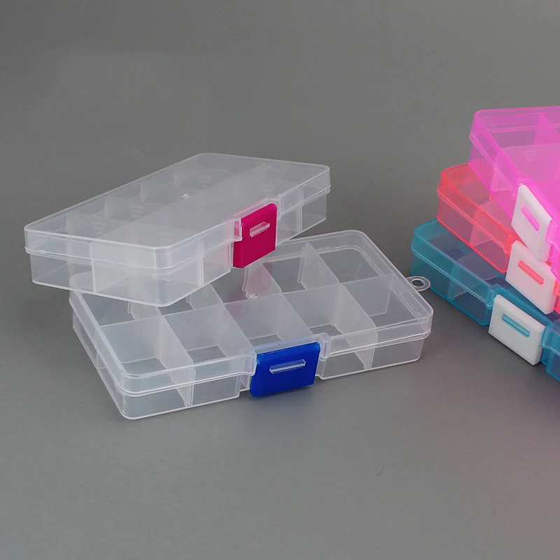 

Adjustable Storage Plastic Box Storage Beads Jewelry Boxes Detachable Multi-lattice Transparent 10 Slot DIY Organizer