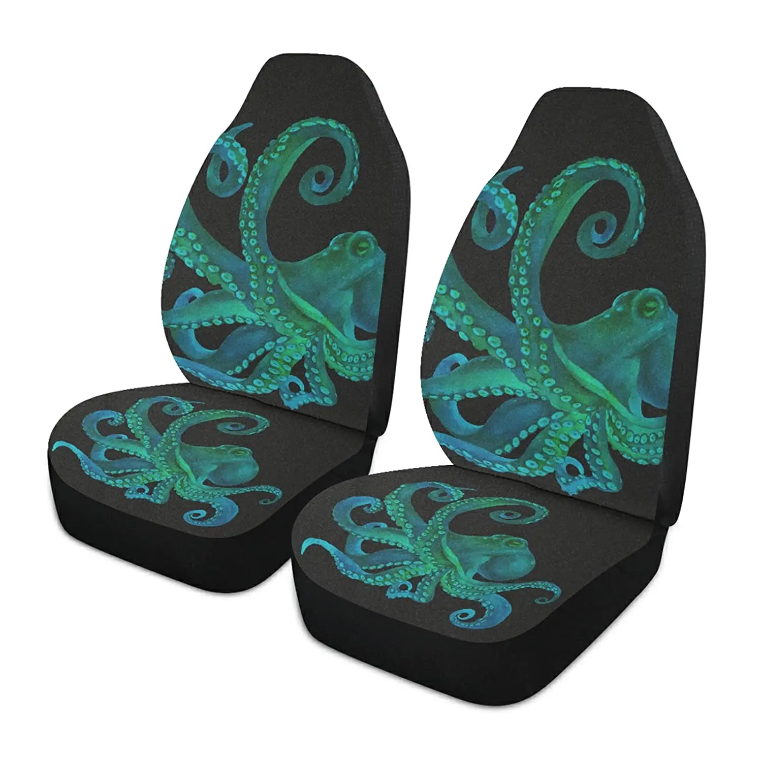 

Watercolor Octopus Car Seat Covers Front Seats Only for Women Men Seat Covers Organizer Pocket for Cars SUV Truck Sedan 2 pcs