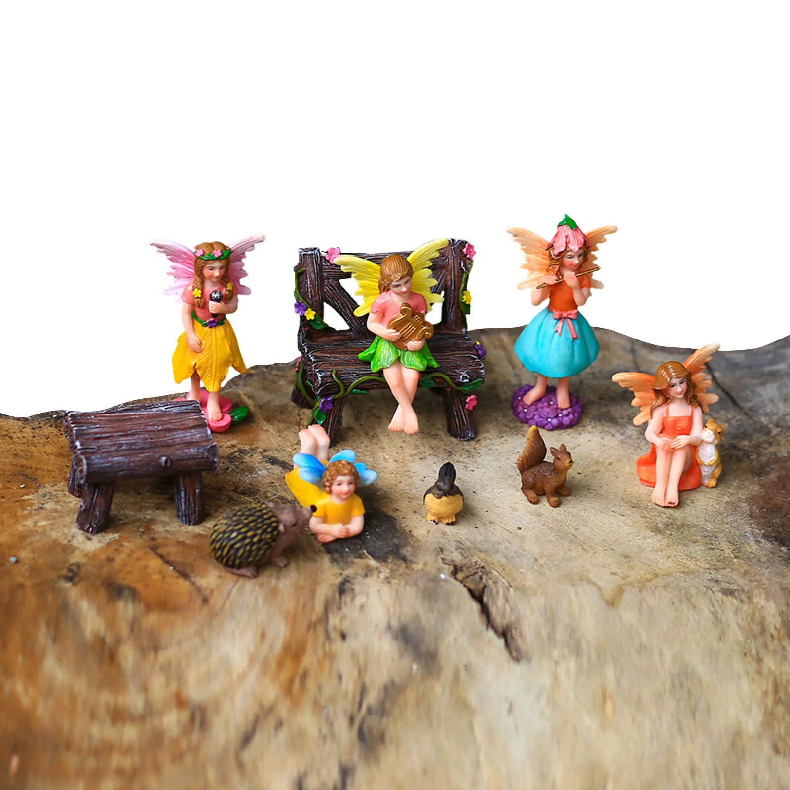 

Мини сказочные статуэтки, искусственная смола, сказочные садовые миниатюрные стулья для двора, микро ландшафт, искусственная кожа