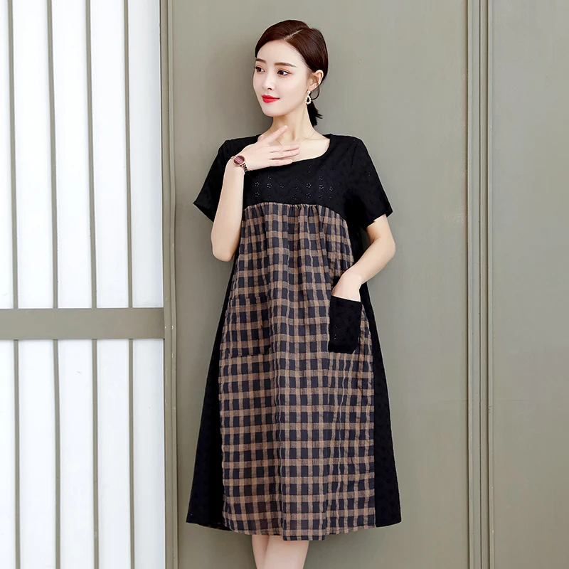 

Summer Floral Long Dress Women Beach Dresses Holiday Wear Sundress Plus Size Cotton Vintage Dress short sleeve Vestidos