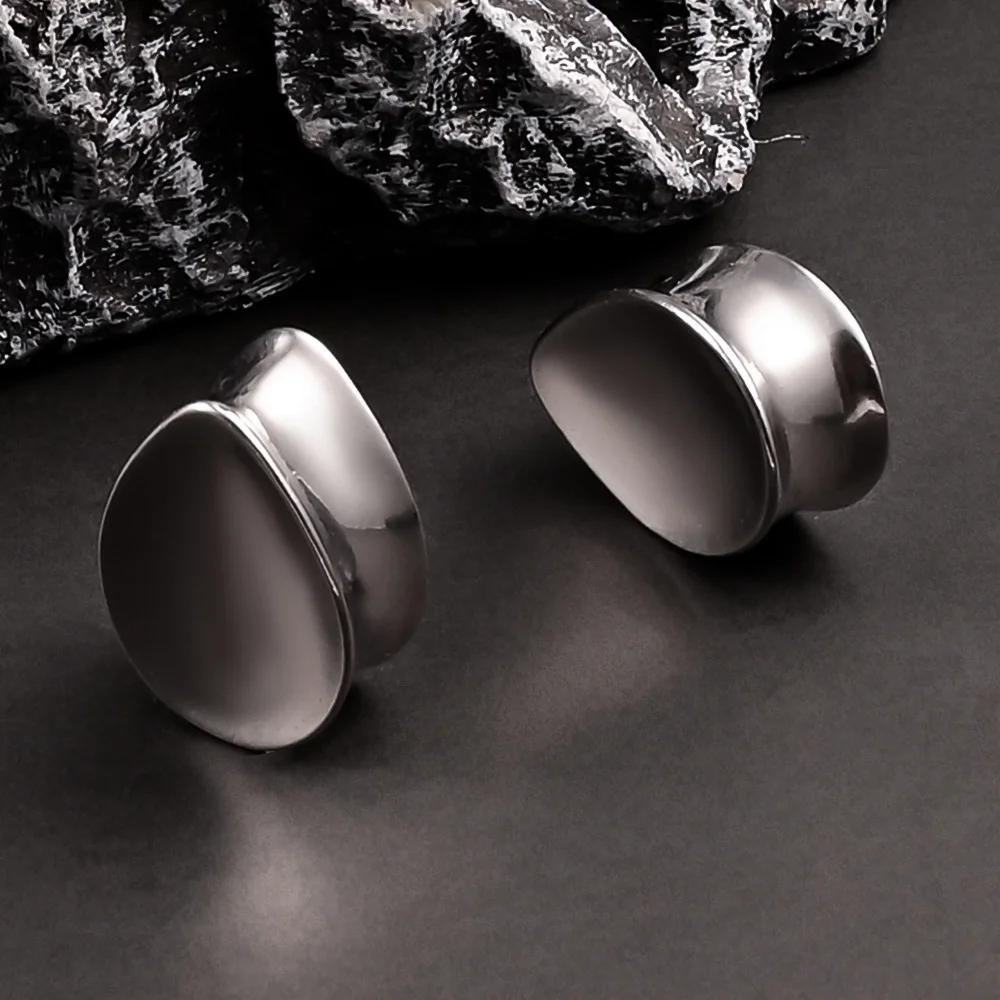 Doearko 2PCS New Stainless Steel Sincere Teardrop Ear Gauges Plugs Piercing Tunnels Women Wedding Body Jewelry Gift