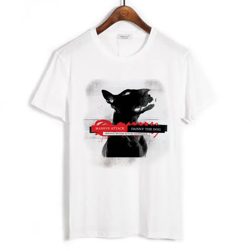Дизайнерская футболка Дэнни, собака, массивная атака, Роберт дель наджа, сложный Адриан