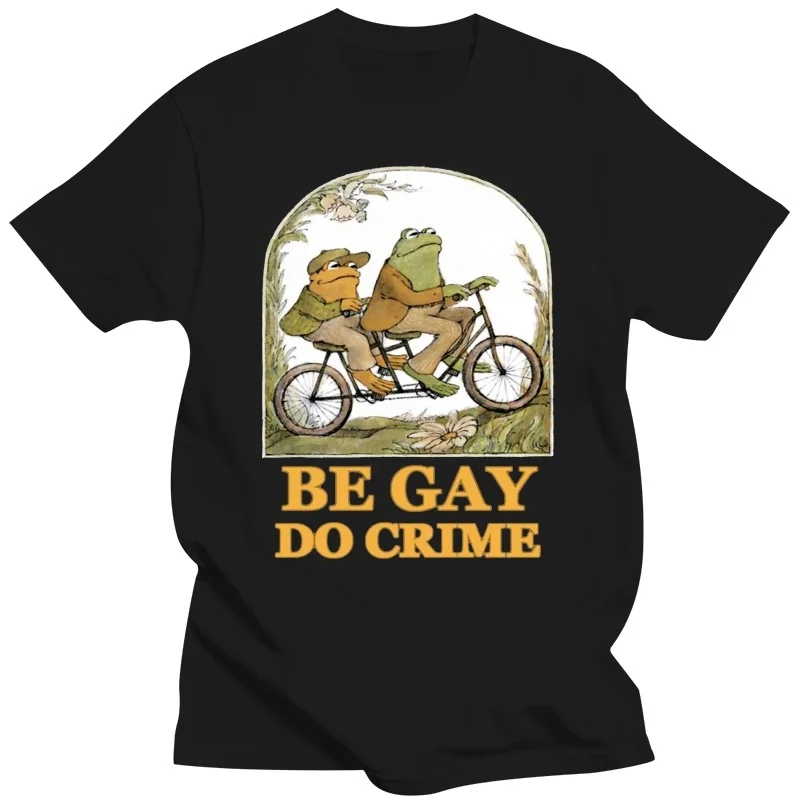 

Harajuku Print Ride Bike Frog T-shirt Men Spring Summer Short Sleeve Female Black Basic Street Clothing Male Casual Loose Tshirt
