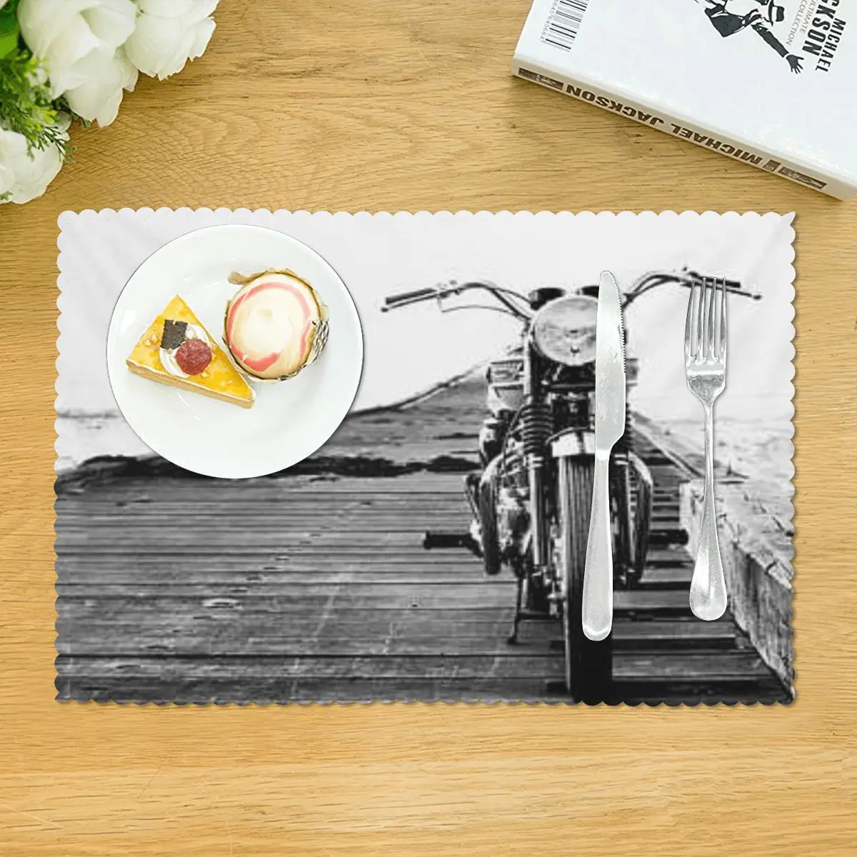 Коврик для обеденной тарелки Solo для мотоцикла Mark Rogan, четыре листа, кухонные декоративные подставки для очков