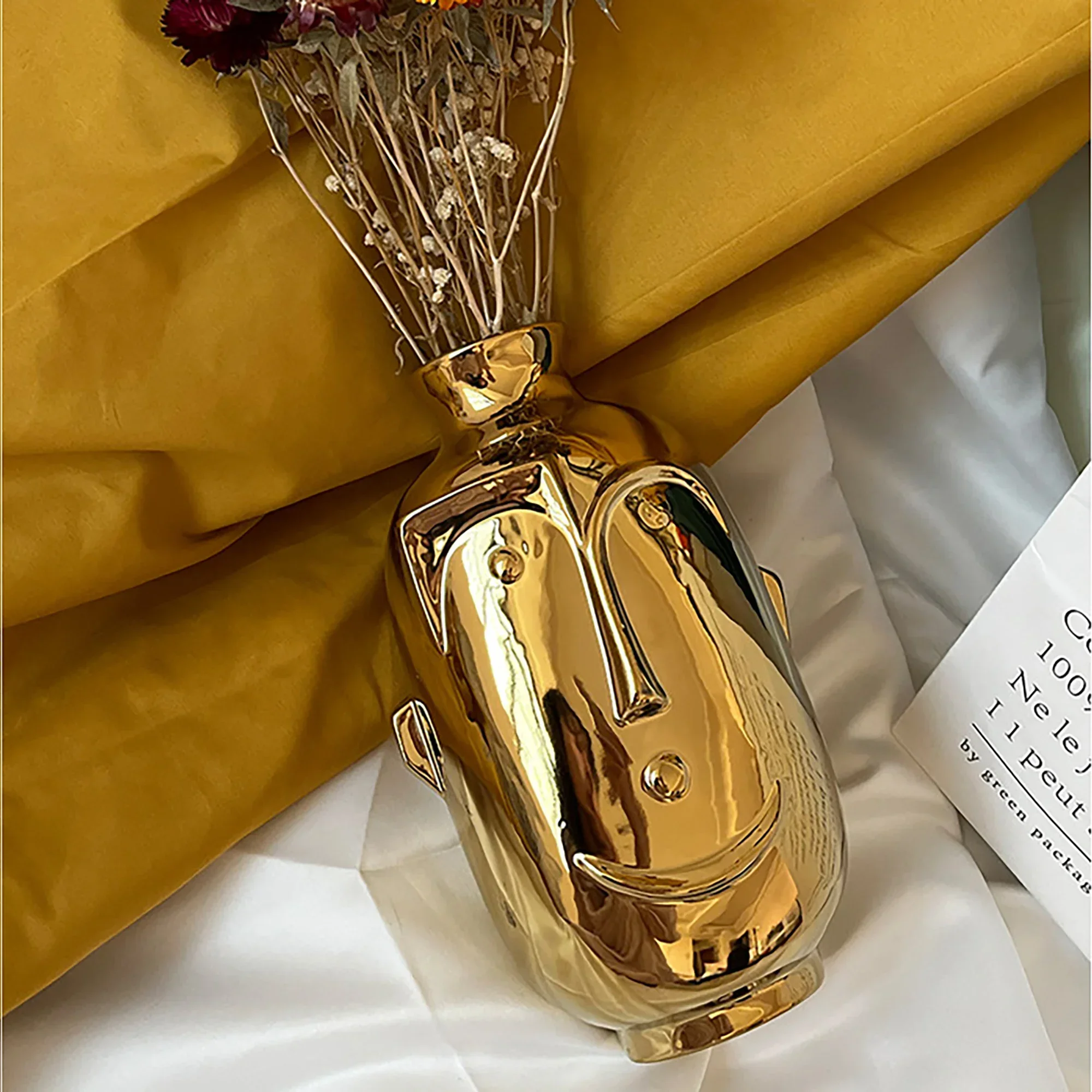 Большая Настольная Ваза с человеческим лицом керамический держатель для цветов