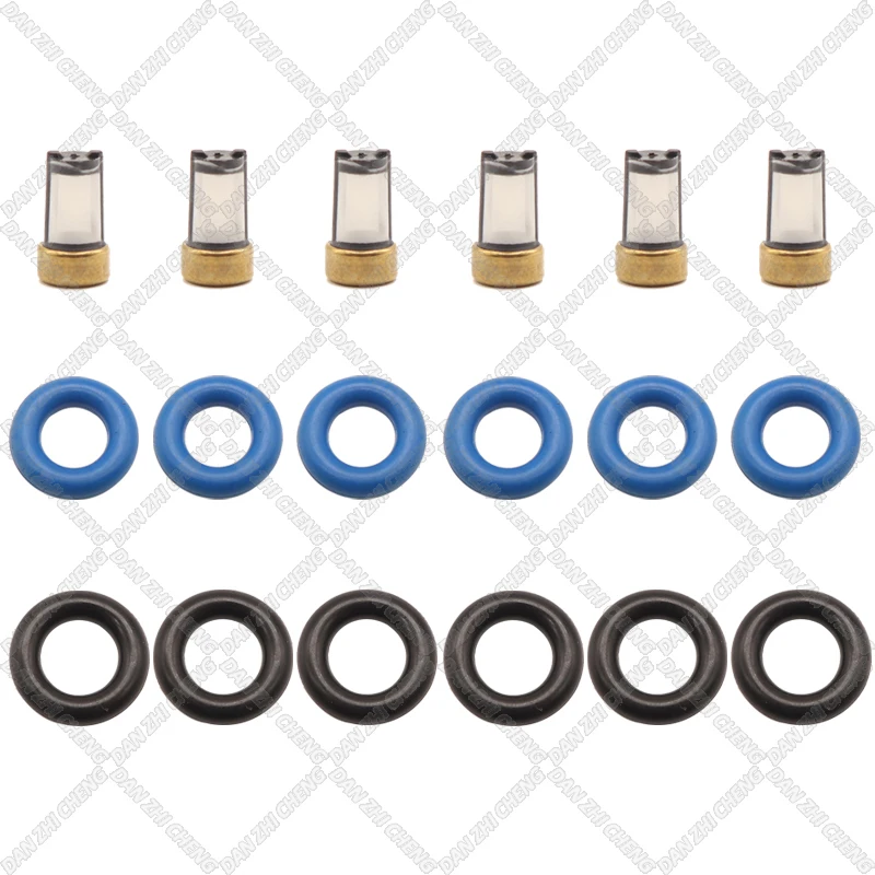

6 set Fuel Injector Service Repair Kit Filters Orings Seals Grommets for GMC Chevrolet 4.8L 5.3L 12613411 28102455 28263842