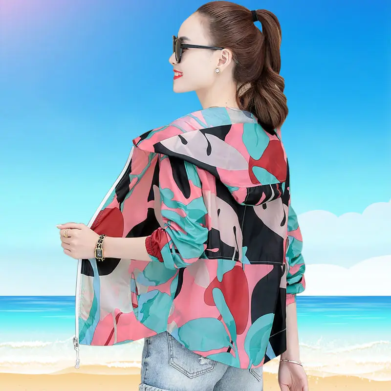 

Summer New Breathable Sunscreen Outdoor Leisure Loose All-match Camouflage Sun Protection Clothing Light-thin Short Coat X199