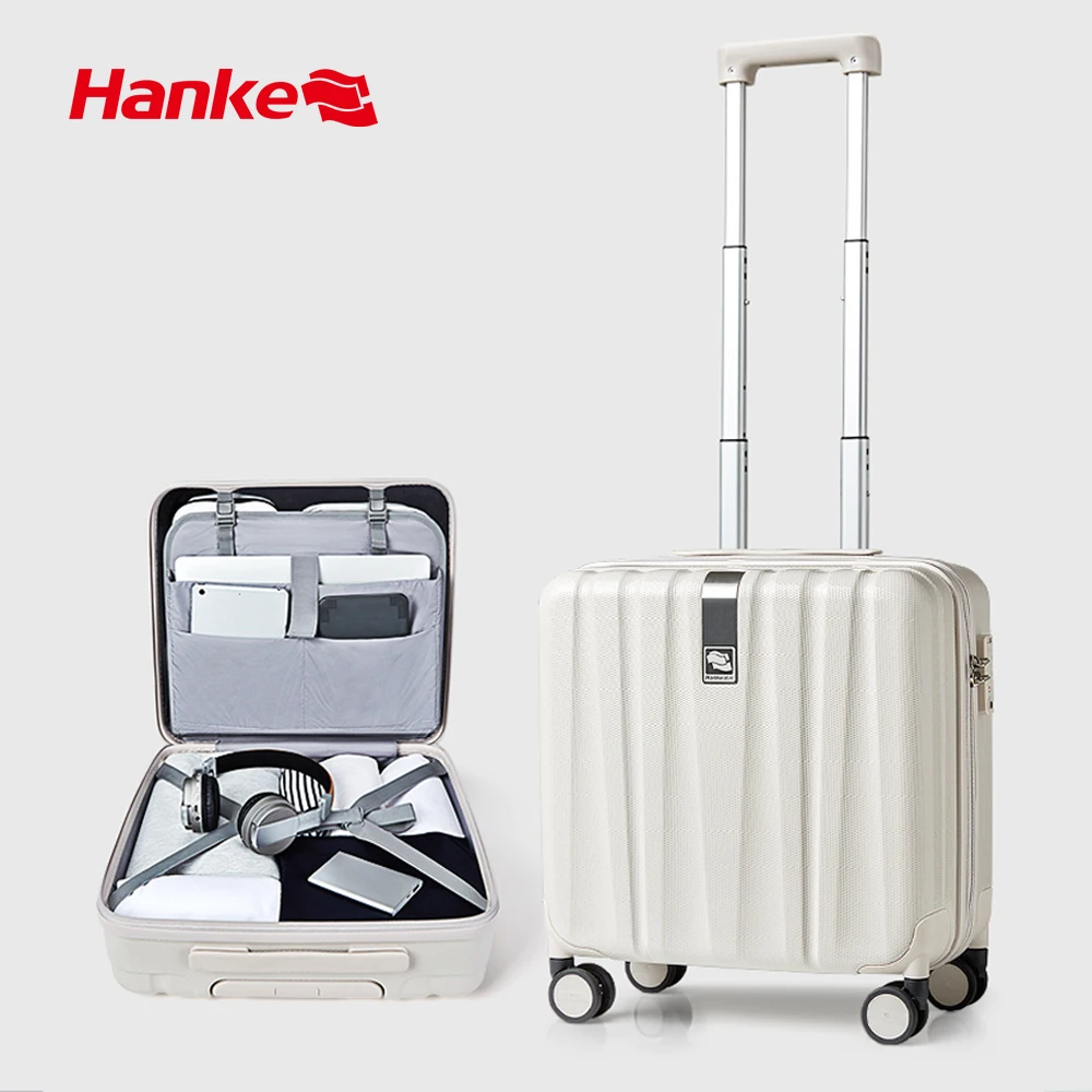

Hanke Business Travel Suitcase Carry On Luggage Underseat Hard Shell 100% PC Spinner Wheels Rolling Cabin Boarding 16 18 Inch