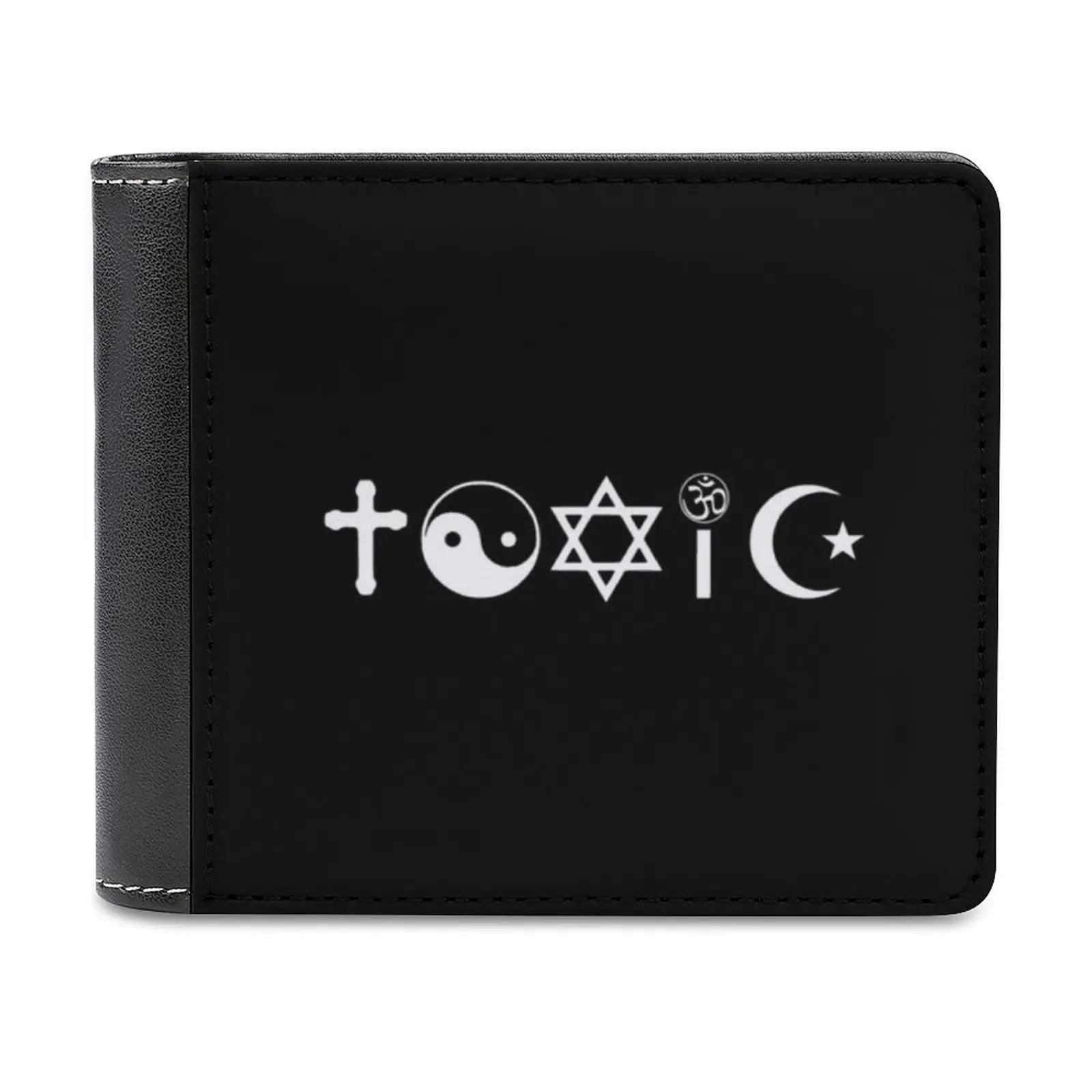 

Religion Is Toxic Freethinker Men's Wallet Leisure Travel Lightweight Portable Wallets Short Style Male Purse Atheist Atheism