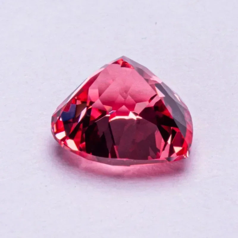 Фото Выращен в лаборатории Padparadscha, красный цвет лотоса, драгоценный камень в форме сердца для подвесок, изготовления ювелирных изделий, сделай сам, материалы для колец, сертификат на выбор №2