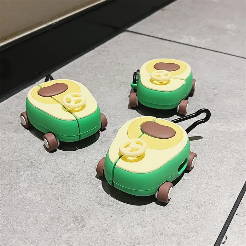 Милый мультяшный авокадо твист автомобильный Bluetooth чехол для наушников Airpods