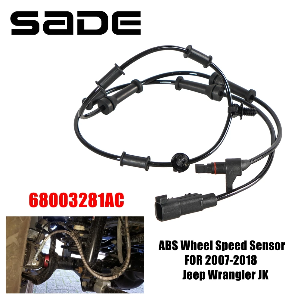 

1Pcs ABS Wheel Speed Sensor Front Left & Right For 2007-2018 Jeep Wrangler JK Replacement # 68003281AA 68003281AC