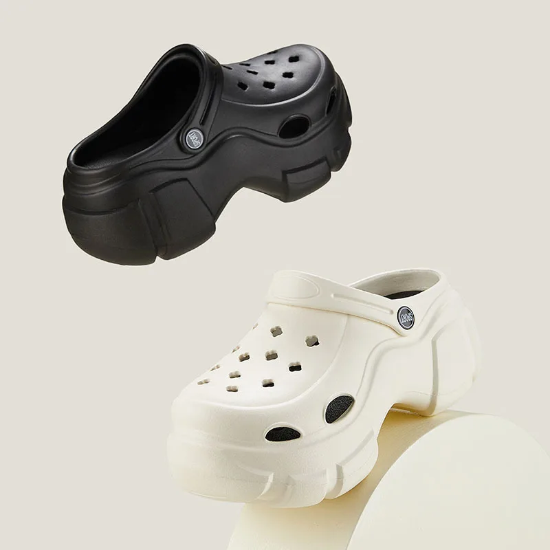 Summer Women Outdoor Slipper Fashion Girls 5-8cm Platform Sandals 2023 New EVA Beach Sandals Female Hole Shoes Casual Slides