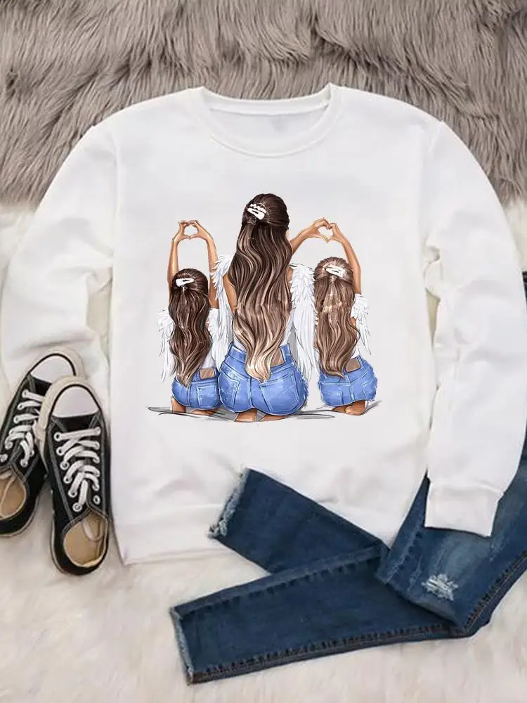 

Женский свитшот с круглым вырезом и принтом, на осень/весну