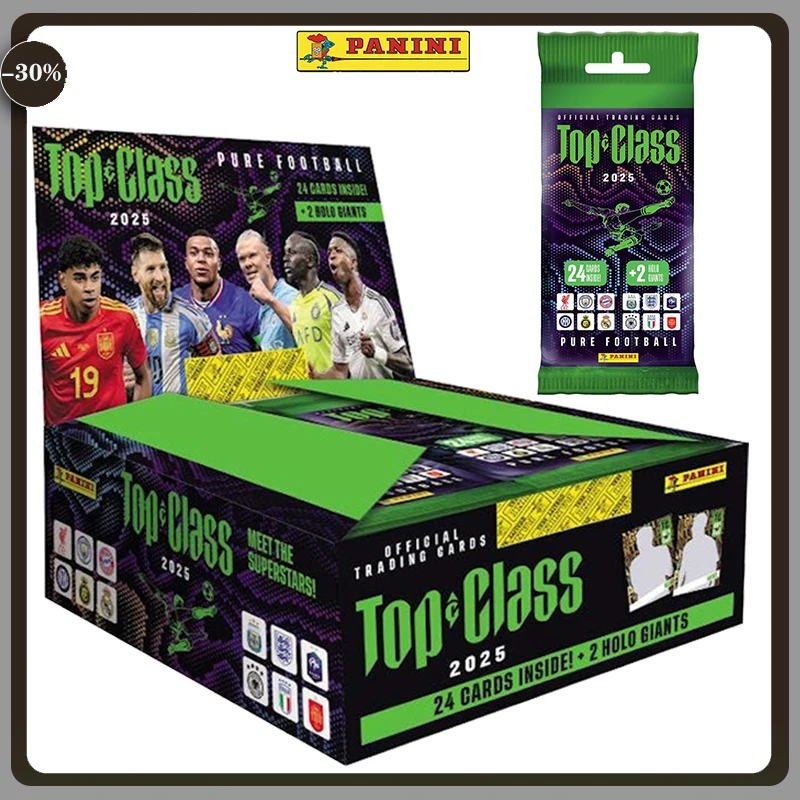 Фото Panini FIFA Top Class 2025 Fat Packs Дисплей Коллекционные карты Английский 1 упаковка 24 карты + 2 коллекции HOLO GIANTS в подарок №1