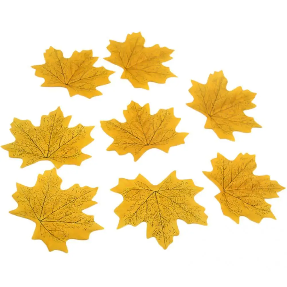 

100Pcs Imitation Leaf Vivid Photograph Prop Long Lasting Imitation Artificial Maple Simulation Plant for Wedding