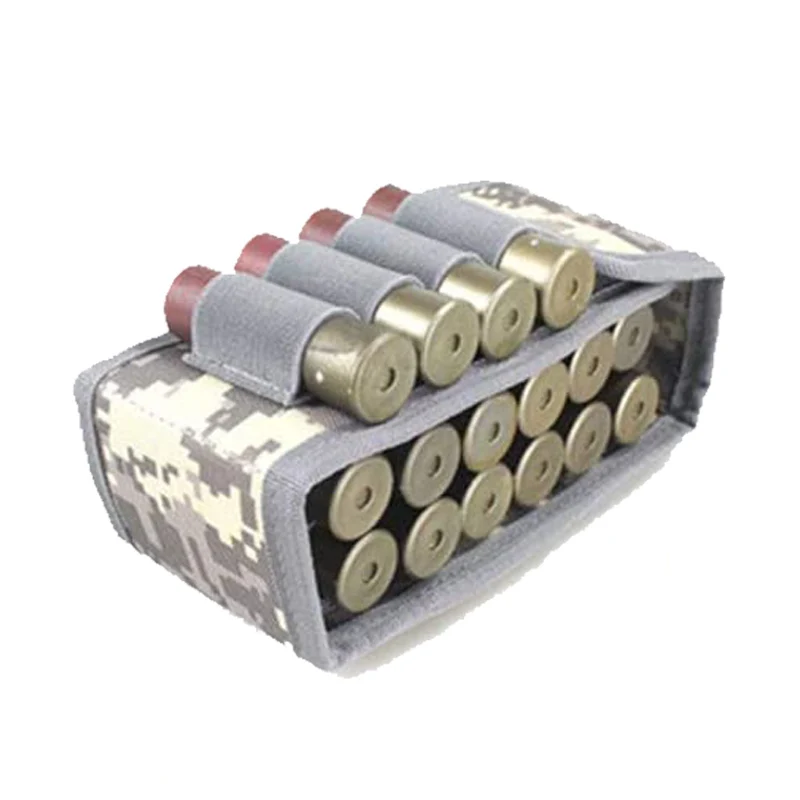 Фото Тактический подсумок Molle для 16 патронов калибра 12/20G, складная сумка-бандолиер для перезарядки дробовиков №4