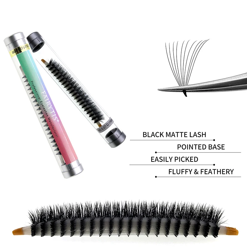 Натуральные объемные веерные ресницы длина в ассортименте