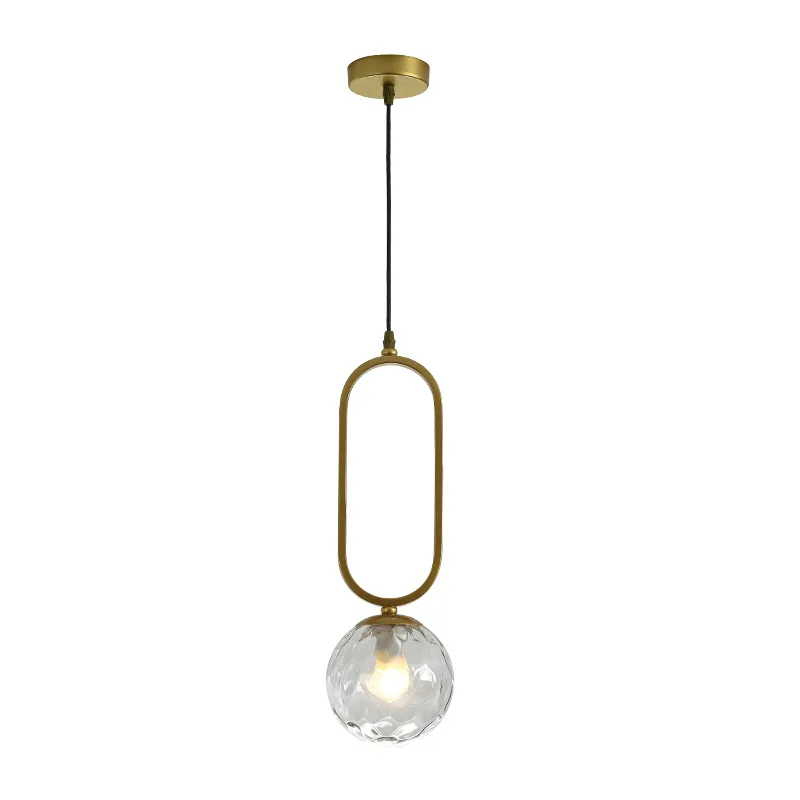 

Nordic Single Head Glass Chandelier Modern Simple Creative Restaurant Bar Decoration Circular Minimalism Room Light Fixtures