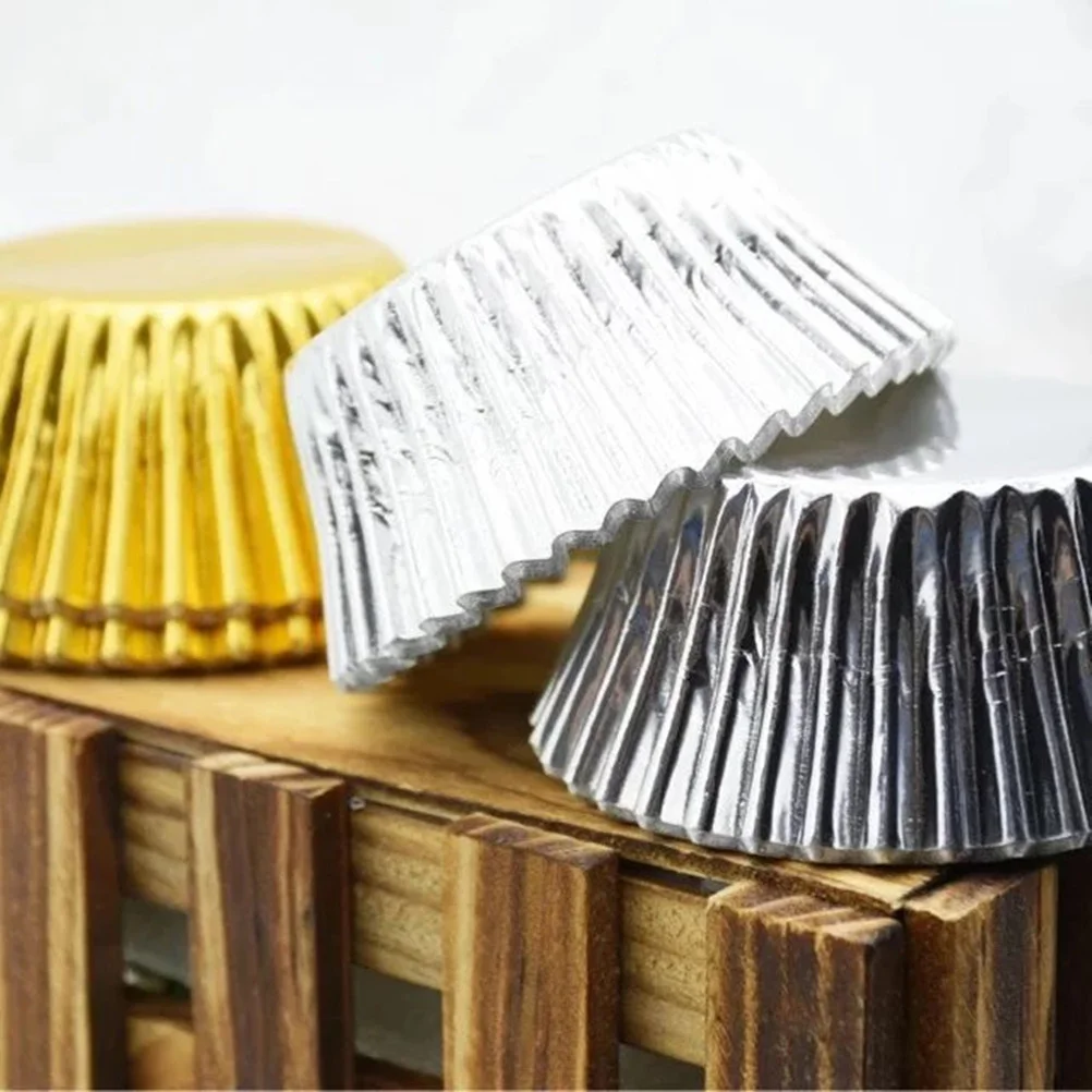 100 шт. чашки из алюминиевой фольги бумажная форма для торта вкладыши кексов