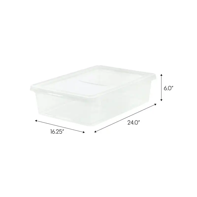 

28 Quart Snap Top Clear Plastic Storage Container, Clear, Set of 3