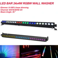 led bar 24x4w rgbw 4in led wall wash super large light angle dmx 512 control device suitable disco dj ballroom bar decoration