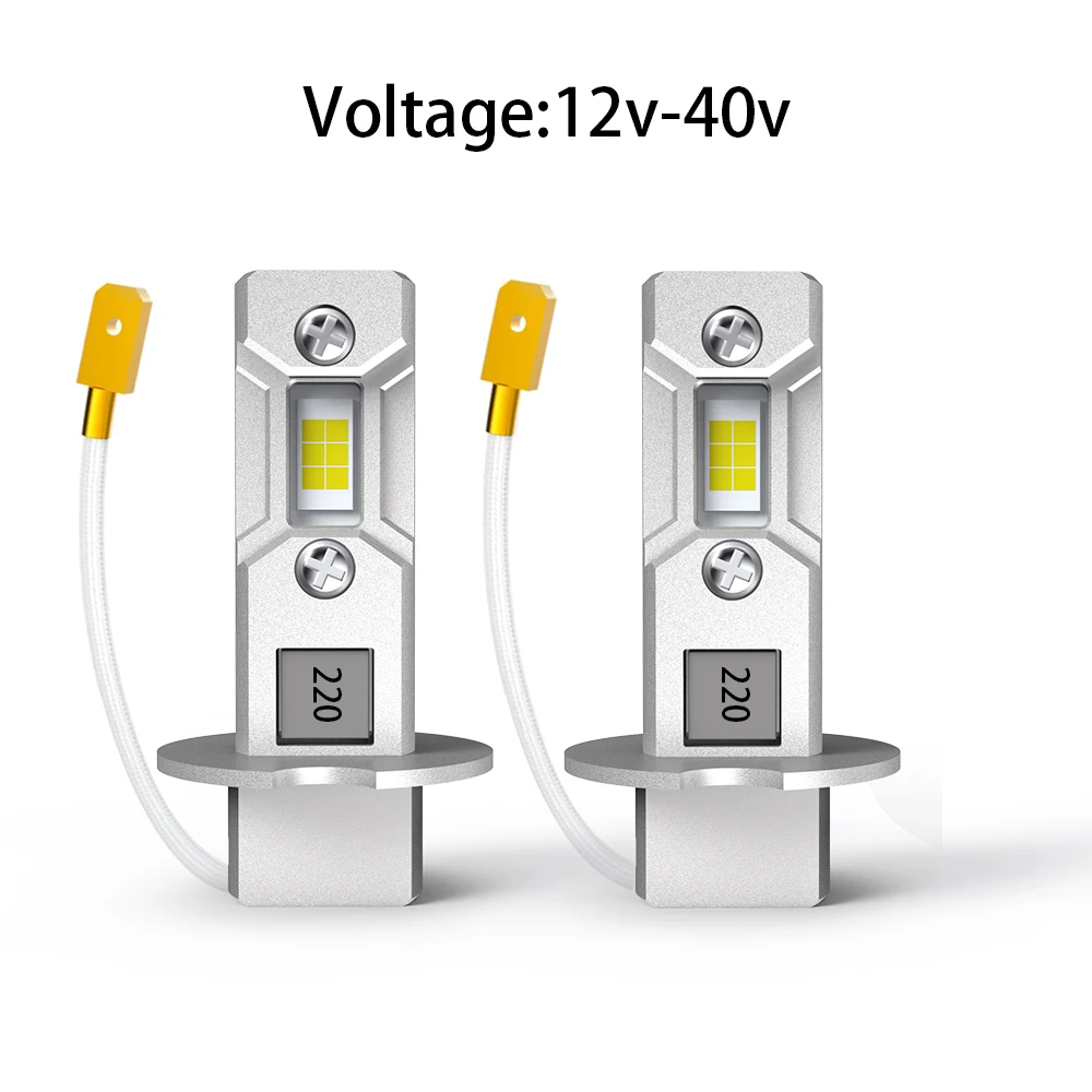 

2 шт. H3 светодиодные фары Canbus без вентилятора дальнего света 6000K белые светодиодные противотуманные фары для автомобиля грузовика DRL 12 В-24 В