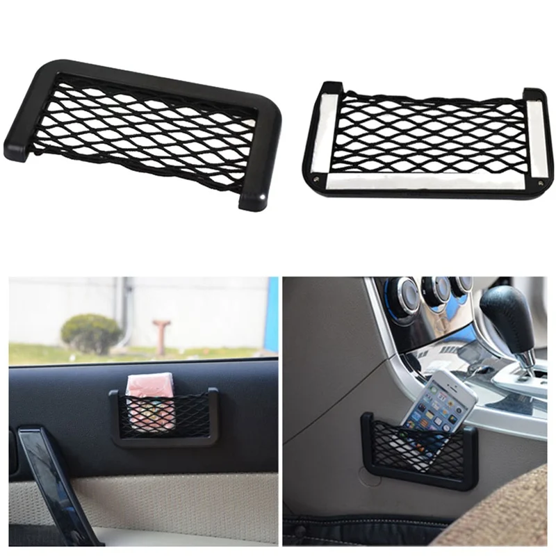 

Car uto Seat Back Side Storage Net Bag Organizer Stowing Phone Holder Packet Tidying Interior ccessories