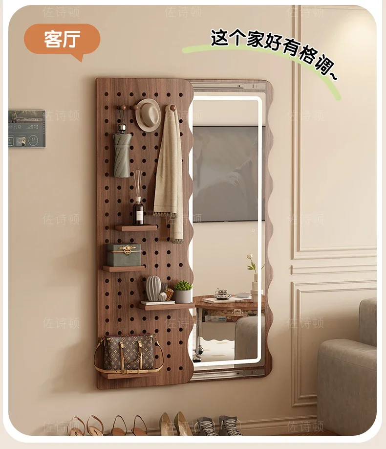 Зеркальная доска кремового цвета в полный рост встроенная настенная подвеска на