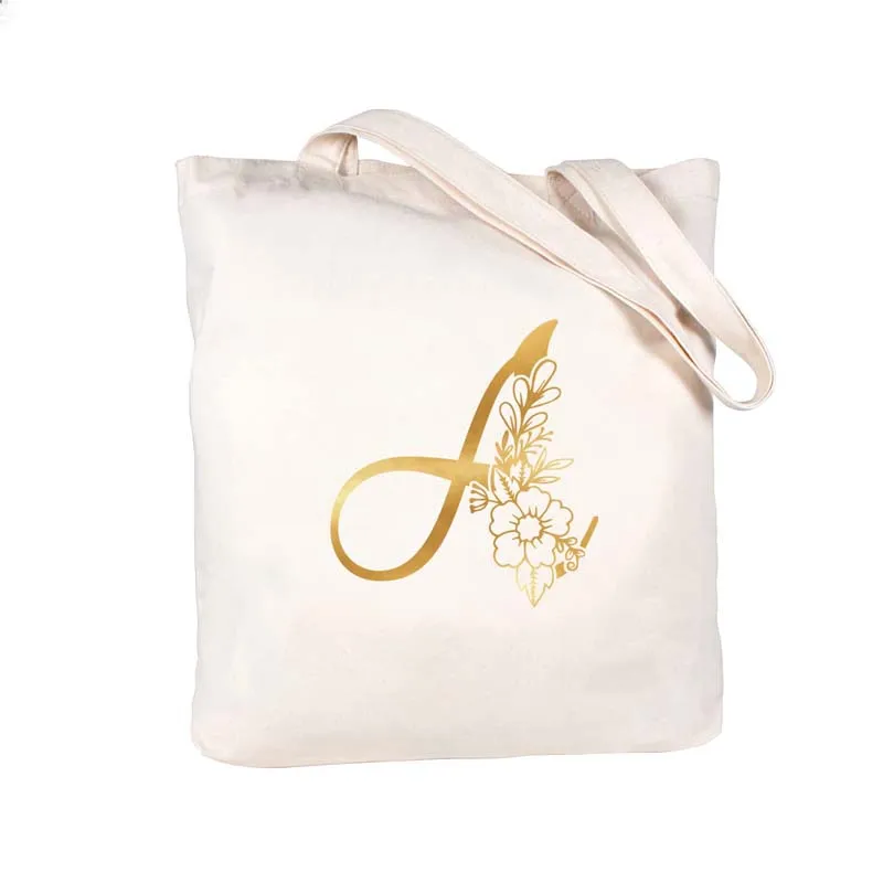 

A -Z Initial Tote Women Canvas Bag Monogrammed Bag Initial Bag Friends Sister Wedding Gifts for Bridesmaid Bride Shoulder Bag