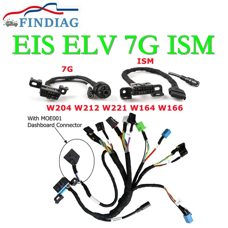 Несколько выбранных тестовых кабелей для Mercedes Benz EIS ELV 7G + ISM + MB ESL работает с VVDI MB BGA Tool + 7G + ISM + Эмулятор шлюза